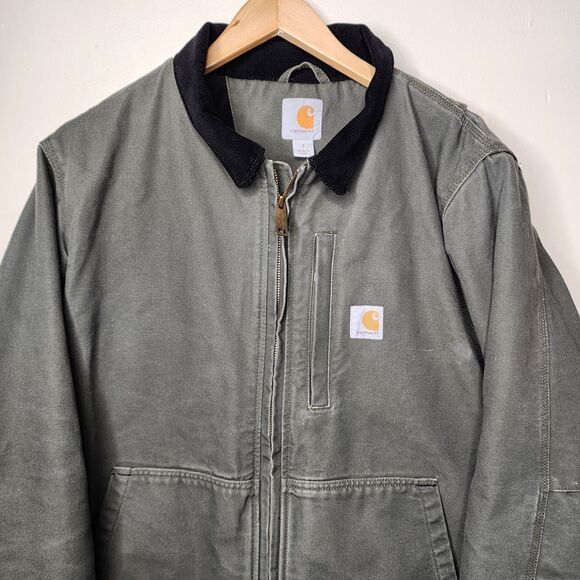 Carhartt Full Swing Jacket Olive MOS Green Mens Size Small Canvas Work wear - Picture 2 of 14